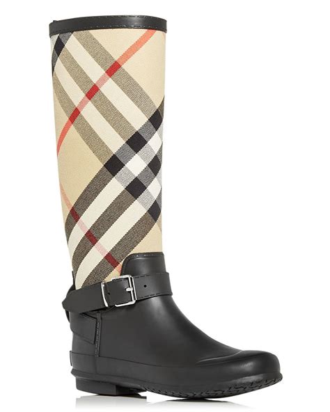 burberry vintage gold boots with nameplate|Burberry check back boots.